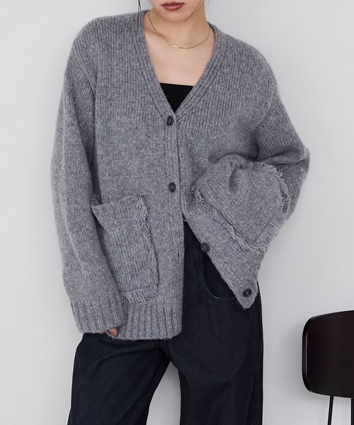 forksy.（フォルクシー） カーディガン 「forksy.」フリンジポケット