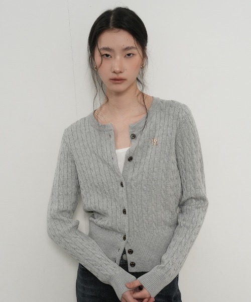 ノベルティ　グレー ケーブル編み カーディガン GENERAL IDEA カーディガン レディース : ZOZOTOWN Yahoo!店 - 通販