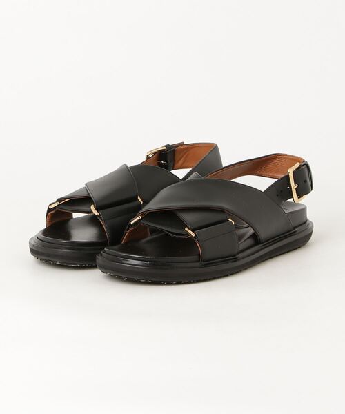 MARNI（マルニ） フラットサンダル 38 ブラック レディース : ZOZOTOWN