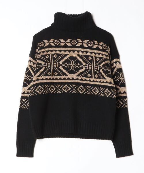 極美品　ラルディーニ　タートルネック　ニット　セーター　ブートニエール刺繍　50 LAUREN RALPH LAUREN（ローレン ラルフローレン） ニット セーター