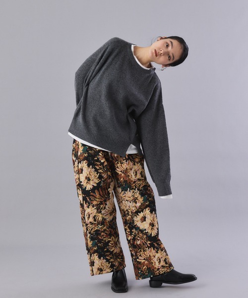 Muscat パンツ フラワージャガードワイドパンツ レディース : ZOZOTOWN