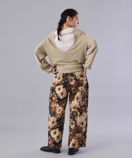 Muscat パンツ フラワージャガードワイドパンツ レディース : ZOZOTOWN