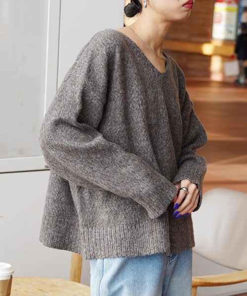 KALLMEYER カルメイヤー　シャギー風　ウール　ニットセーター　ゆったり KALLMEYER カルメイヤー シャギー風 ウール ニットセーター ゆったり