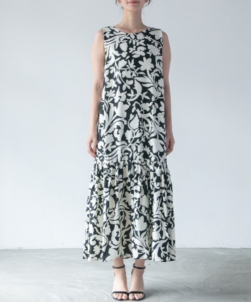 「M.deux」 ノースリーブワンピース MEDIUM ブラック レディース_画像2