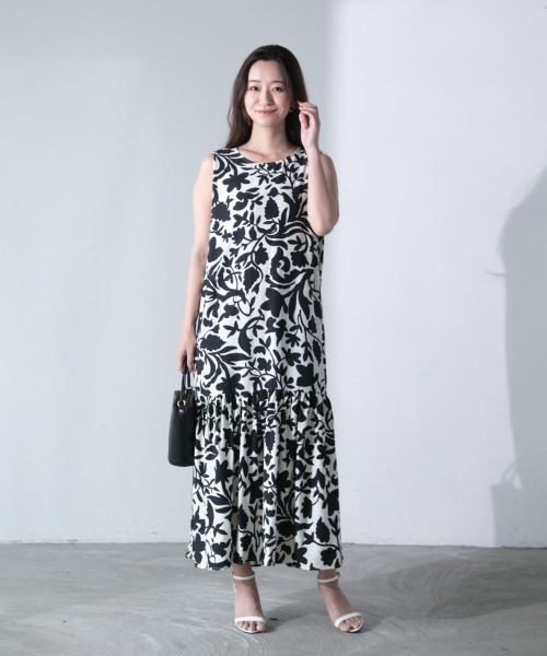 「M.deux」 ノースリーブワンピース MEDIUM ブラック レディース_画像5