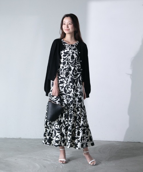 「M.deux」 ノースリーブワンピース MEDIUM ブラック レディース_画像7