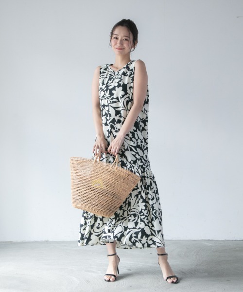 「M.deux」 ノースリーブワンピース MEDIUM ブラック レディース_画像8