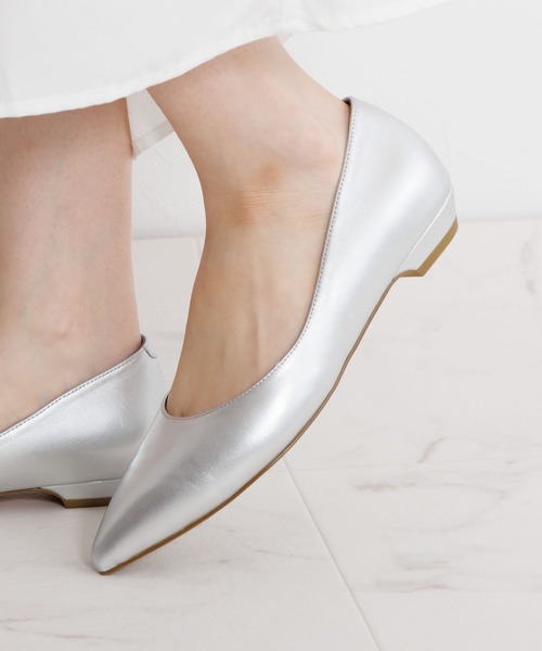 「HIMIKO」 フラットパンプス 22.5cm ピンク レディース_画像8