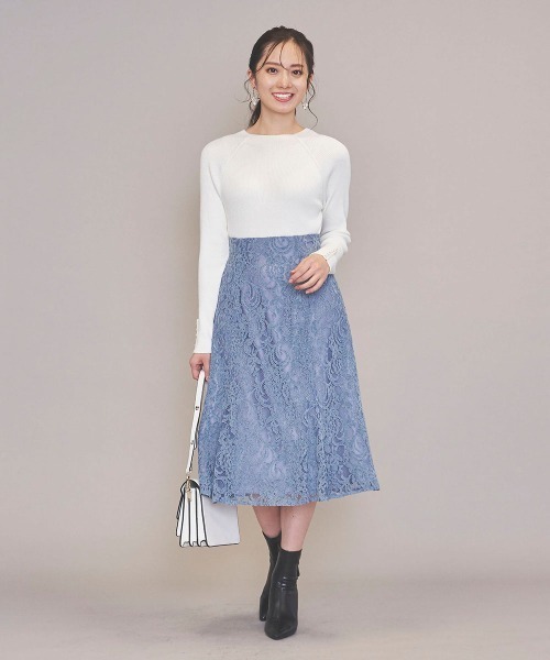 「QUEENS COURT」 長袖ニット M ホワイト レディース_画像5
