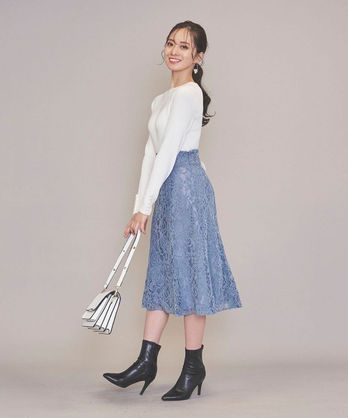 「QUEENS COURT」 長袖ニット M ホワイト レディース_画像7