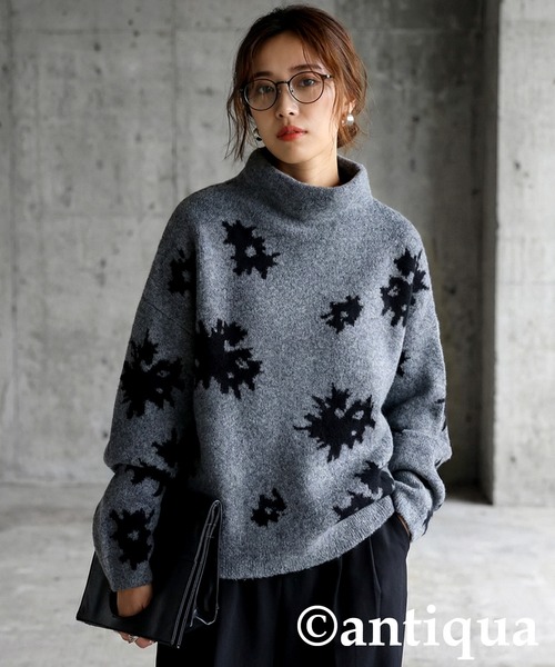 antiqua（アンティカ） ニット セーター 花柄 ニット トップス