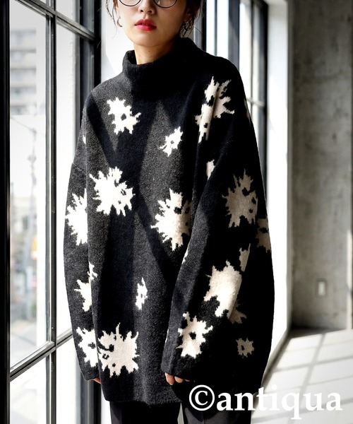 antiqua（アンティカ） ニット セーター 花柄 ニット トップス