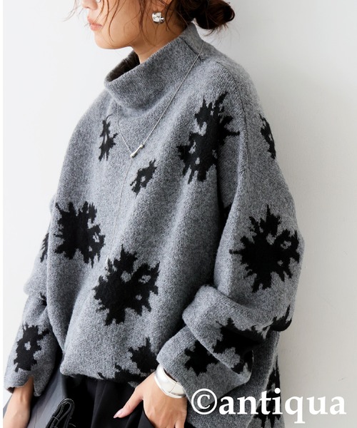 antiqua（アンティカ） ニット セーター 花柄 ニット トップス
