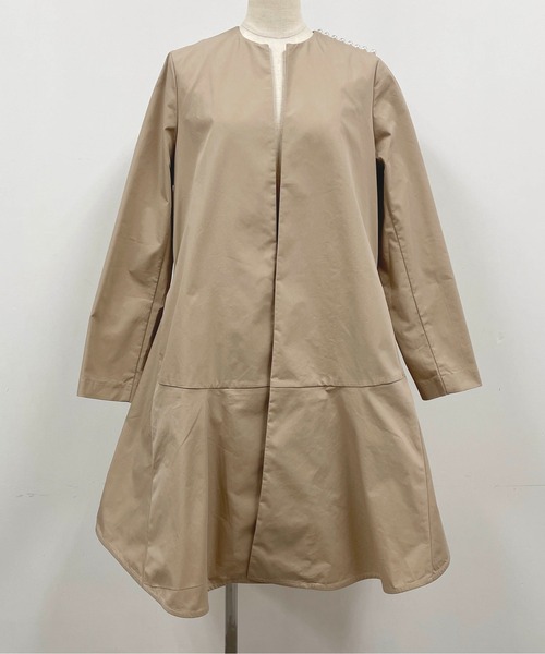 「PICCIN」 ノーカラーコート M ブラック レディース_画像2