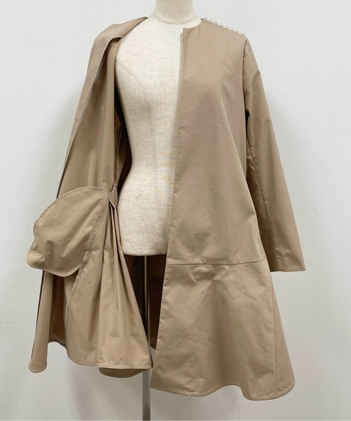 「PICCIN」 ノーカラーコート M ブラック レディース_画像8