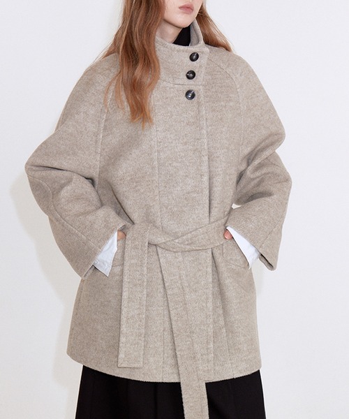 コート アウター ウエストベルト ラグランスリーブコート FD25W157