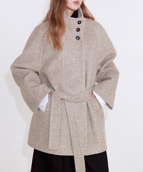 コート アウター ウエストベルト ラグランスリーブコート FD25W157