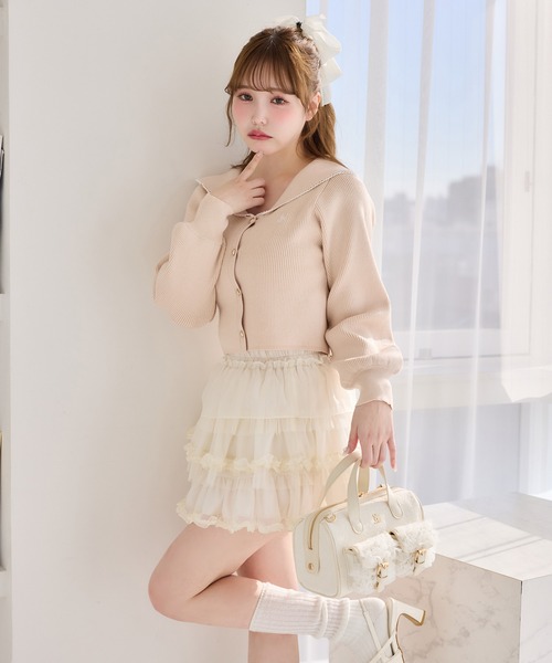 one after another NICE CLAUP カーディガン セーラーカラーニット