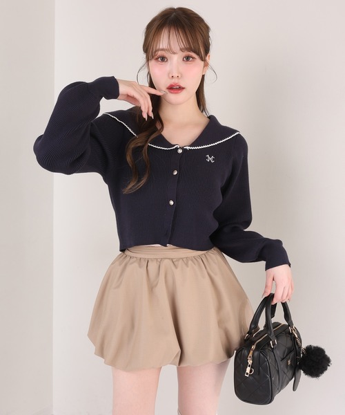 one after another NICE CLAUP カーディガン セーラーカラーニット
