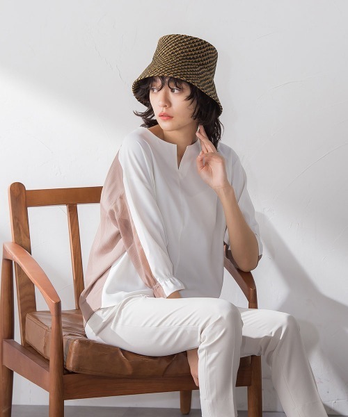 「socolla」 7分袖ブラウス M オレンジ レディース_画像6