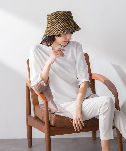 「socolla」 7分袖ブラウス M オレンジ レディース_画像7