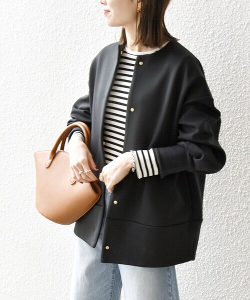 「SHIPS any」 ノーカラーコート ONE SIZE ベージュ レディース_画像9