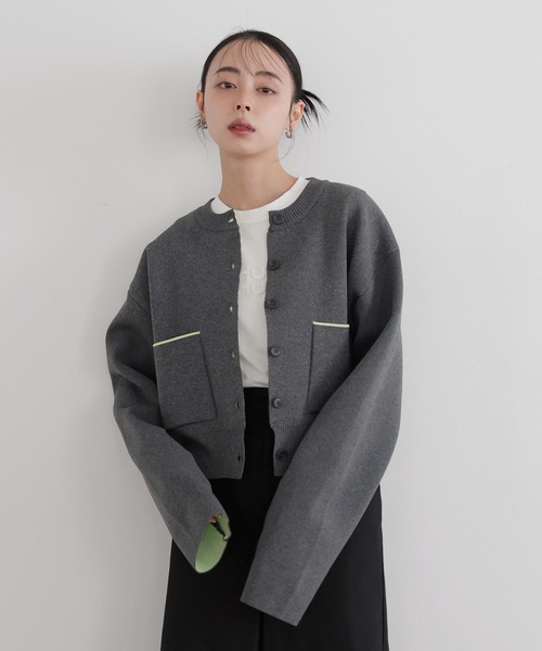「LIAN」 ニットカーディガン FREE グレー レディース_画像7