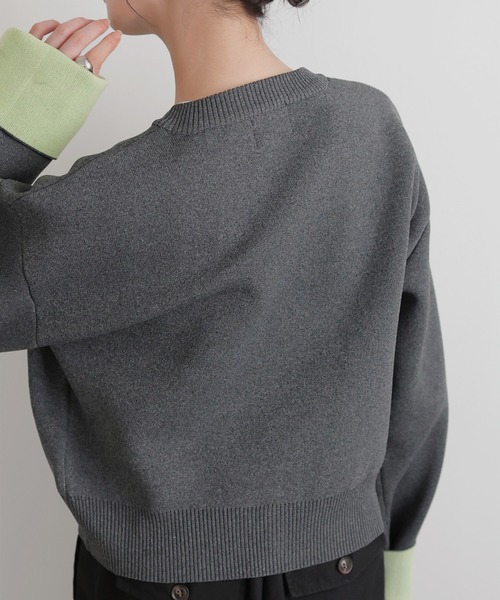 「LIAN」 ニットカーディガン FREE グレー レディース_画像8