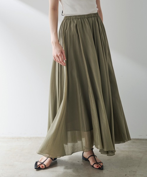 Whim Gazette（ウィム ガゼット） フレアスカート FREE カーキ