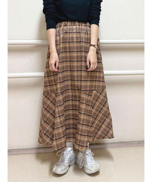 「Lugnoncure」 ロングスカート フリ- ベージュ レディース_画像2
