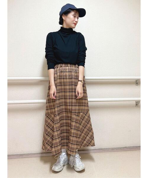 「Lugnoncure」 ロングスカート フリ- ベージュ レディース_画像3