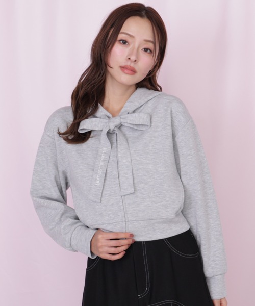 【今週末までの出品(4/12まで)】ジルバイジルスチュアート リボンパーカー JILL by JILL STUART（ジルバイジルスチュアート） パーカー ビッグ