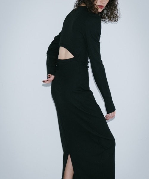 「HANNE」 長袖ワンピース S グレー レディース_画像3