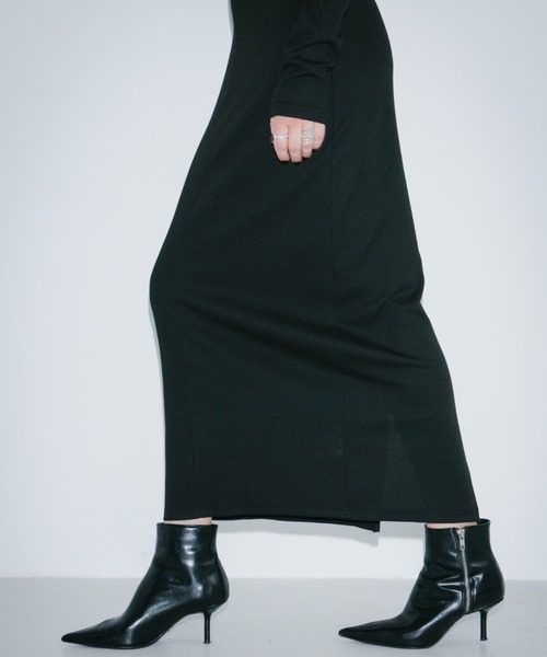 「HANNE」 長袖ワンピース S グレー レディース_画像4