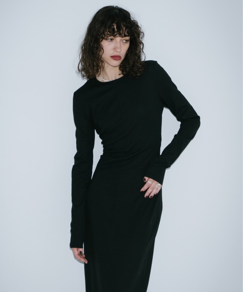 「HANNE」 長袖ワンピース S グレー レディース_画像5