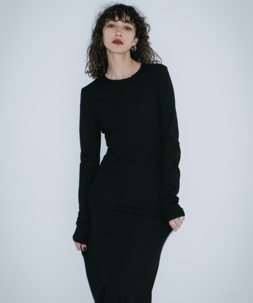 「HANNE」 長袖ワンピース S グレー レディース_画像7