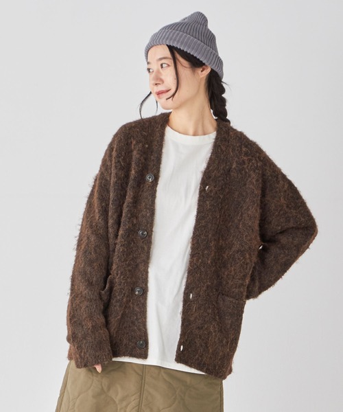 「KRIFF MAYER Lady's Collection」 ニットカーディガン LARGE ベージュ レディース_画像4