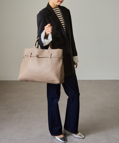 「MAISON BREEZE」 トートバッグ FREE グレイッシュベージュ レディース_画像6