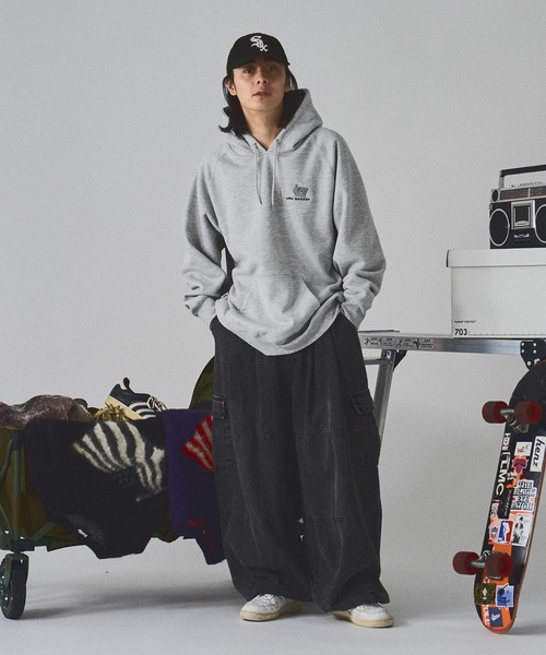 「kutir」 プルオーバーパーカー LARGE 杢グレー メンズ_画像3