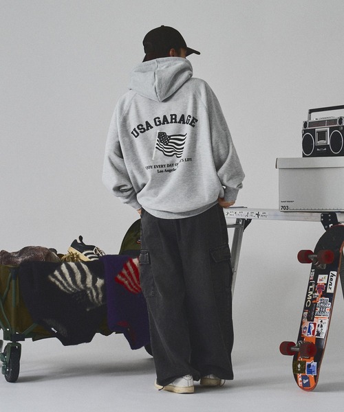 「kutir」 プルオーバーパーカー LARGE 杢グレー メンズ_画像6