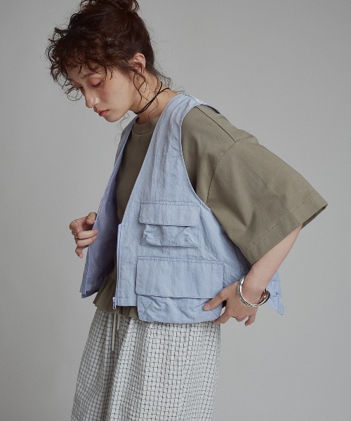 W：Huku ベスト ジレ 「W:Huku / ワッシャーナイロン」フィッシャー