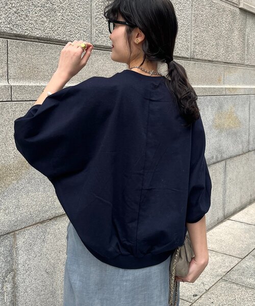 DouDou（ドゥドゥ） tシャツ LOREプリントドルマンプルオーバー