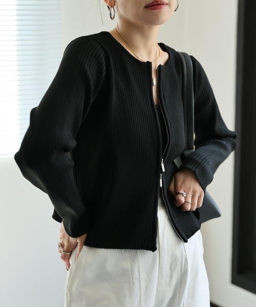 「ap retro」 ニットカーディガン FREE チャコールグレー レディース_画像5