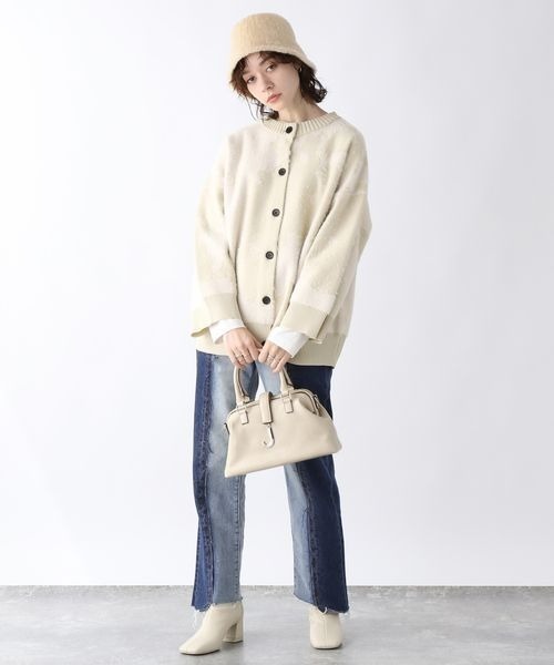 「JEANASIS」 ニットカーディガン FREE グレー系その他 レディース_画像3