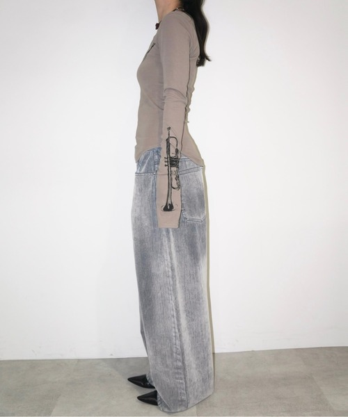 「musubore」 長袖カットソー FREE モカ レディース_画像2