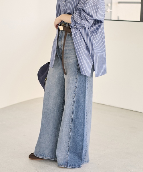 「Plage」 デニムパンツ 34 ライトブルー レディース_画像9