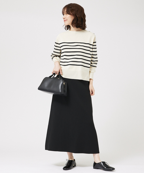 「abahouse mavie」 長袖ニット フリー ネイビー レディース_画像4