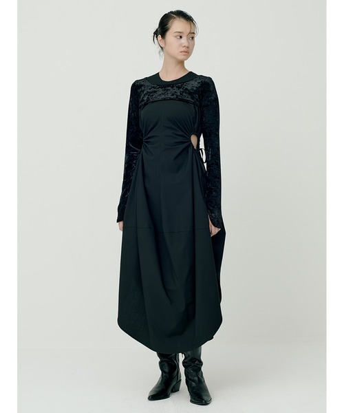 「SORIN」 ノースリーブワンピース 38 グレー レディース_画像3