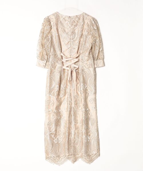 「PREFERIR」 「haremode」7分袖ワンピース MEDIUM ベージュ レディースの画像