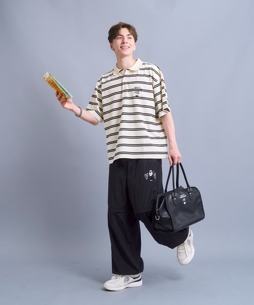 ポロシャツ Connie border polo / コニーボーダーポロシャツ メンズ レディースの画像